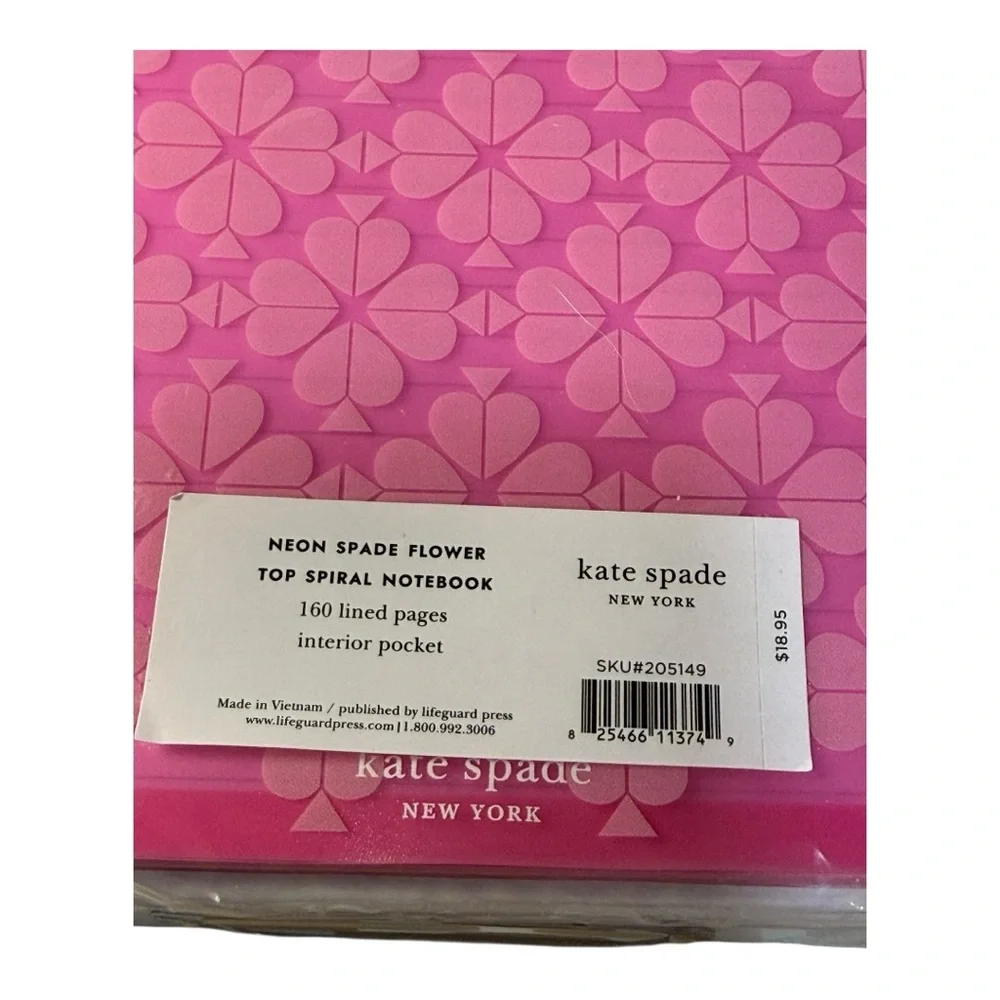 Kate Spade New York Neon Spade Pink Top Spiral Notebook – New